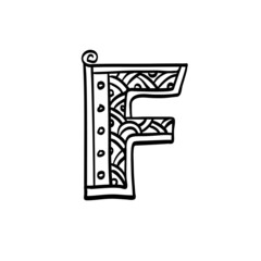 Vintage initial letter F.