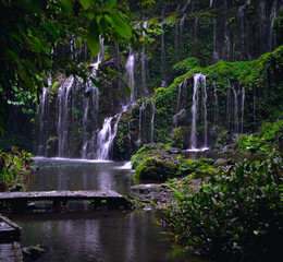 Fototapeta na wymiar Picturesque waterfall in Bali
