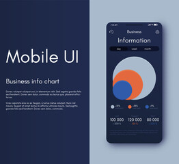 Fototapeta premium Vector graphics infographics with mobile phone. Template for creating mobile applications, workflow layout, diagram, banner, web design, business reports