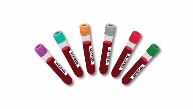 Blood test tube animation (with alpha channel - transparent background)