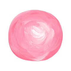 bubble gum pink hand drawn with gouache paint isolated on white background. raster illustration in style of realism inflatable bubble of pink gum