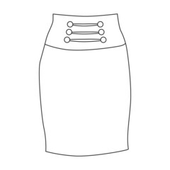 Skirt vector icon.Outline vector icon isolated on white background skirt.