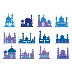 set of mosque building collections vector design