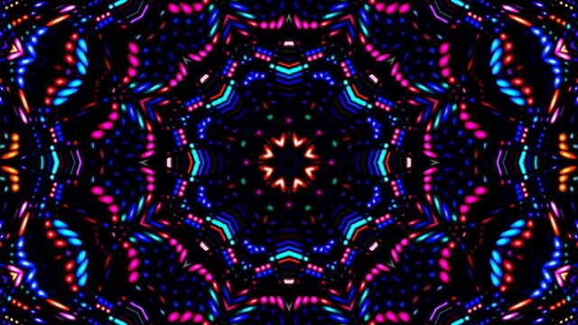 Beautiful abstract kaleidoscope that shines, a radiant light that regulates the subtle movements