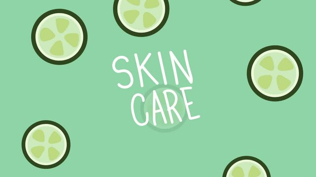skin care lettering with cucumbers