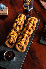 Perfect Burger Fried Chicken French Fries Bacon Barbecue Sauce Onion Rings Fast Food