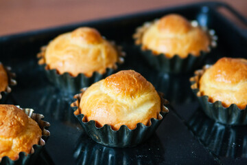 True french brioche after oven baking.