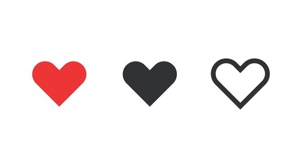 Heart symbol icon set