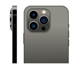 Obraz premium Realistic set of smartphone graphite color layouts isolated on a white background. Vector illustration EPS10