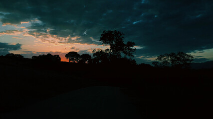 sunset in the mountains