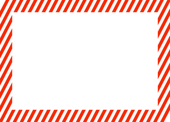 Fototapeta premium Rectangle red and white striped frame. Template for birthday card, invitation, banner, Valentine or Christmas design. I