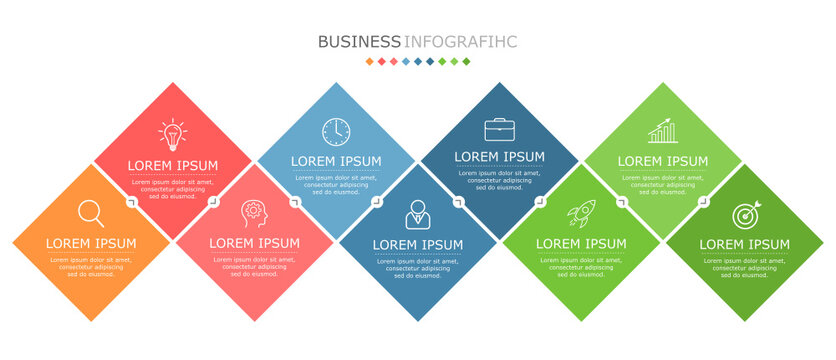 Business infographic Vector with 9 steps. Used for information,data,style,chart,graph,sign,icon, project,strategy,technology,learn,brainstorm,creative,growth,stairs,success, idea,text,web,report,work.