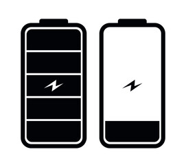 Battery charge icon set. Battery charge level, simple vector illustration.