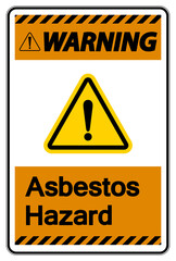 Warning Asbestos Hazard Symbol Sign On White Background