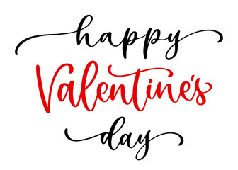 Naklejka na ściany i meble Valentines day lettering. Hand drawn Valentines day lettering. Greeting text February 14th. Romantic text