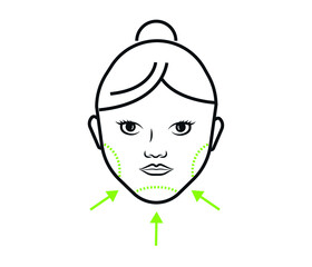 chin filler. facial contouring, botox, plastic surgery concept.
