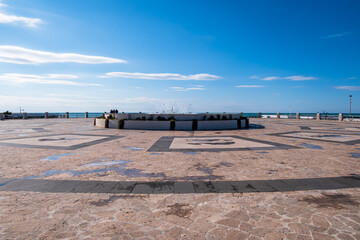 Fototapeta premium Winter seascape in Ostia beach along the Roman coast (Rome, Italy).