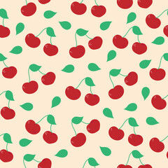 Cherry seamless pattern. Pattern with cherry.