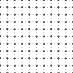 Square seamless background pattern from geometric shapes are different sizes and opacity. The pattern is evenly filled with black coral symbols. Vector illustration on white background