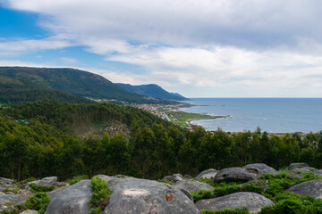 Fototapeta na wymiar View of the Atlantic coast in Mougas. Oia - Galicia - Spain