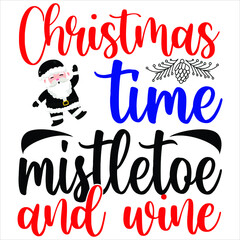 Christmas time mistletoe and wine