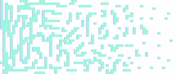 Abstract color gradient pixel background. Falling pixels. Broken texture. Abstract vertical halftone gradient. Vector illustration. Pixel vignette