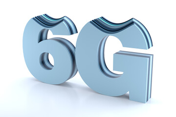 6G mobile telecommunication cellular high speed data connection concept. 3D Rendering