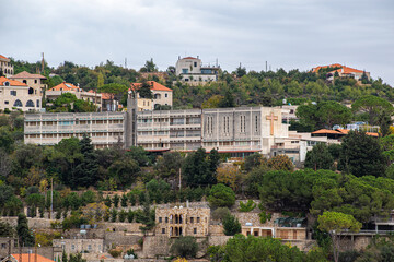 Naklejka premium Deir El Qamar village beautiful green landscape and old architecture in mount Lebanon Middle east