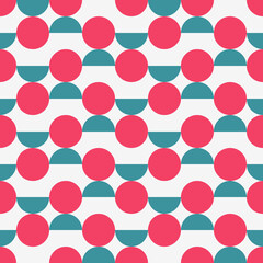 Vector seamless trendy pattern - color geometric design. Bright abstract fashion background, retro style 80 - 90s. Endless stylish mosaic texture