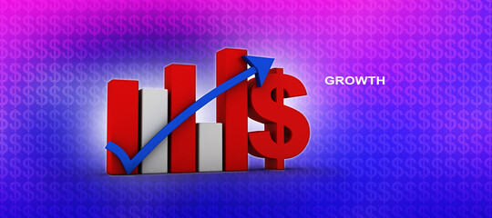 3d rendering Stock market online business concept
