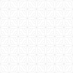White seamless geometric ornamental pattern - oriental background. Ornate decorative repeatable print