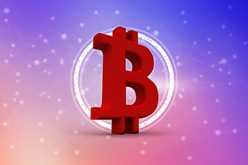 3d rendering bitcoin sign concept
