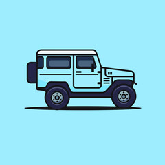 Flat design classic overland truck suv vector isolated