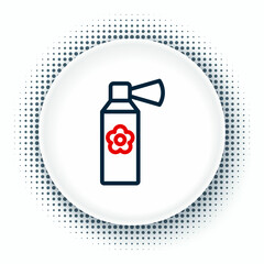 Line Air freshener spray bottle icon isolated on white background. Air freshener aerosol bottle. Colorful outline concept. Vector