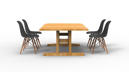 four black nordic chair with shadow 3d render