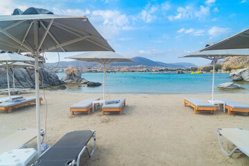 Fototapeta na wymiar Romantic beach at greek island