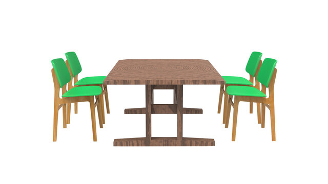 four green cafe chair without shadow 3d render