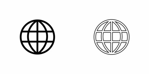 World web sign icon vector, globe modern symbol vector illustration for web and mobile app isolated on white background.