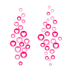 Red bubble with heart for live stream video chat isolated on white background. Web botton social media. Network symbol content. Vector flat design tamplate illustration