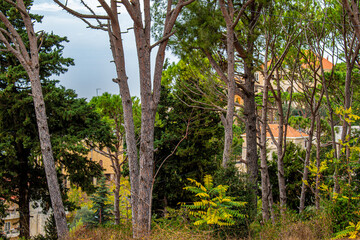 Deir El Qamar village beautiful green landscape and old architecture in mount Lebanon Middle east