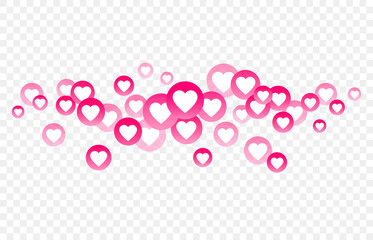 Red bubble with heart for live stream video chat background. Web botton social media isolated. Network symbol content. Vector flat design tamplate illustration