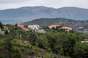 Deir El Qamar village beautiful green landscape and old architecture in mount Lebanon Middle east