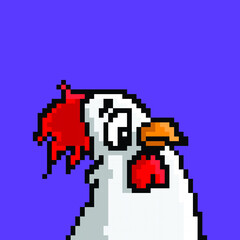 Fototapeta premium mascot rooster pixel illustration design