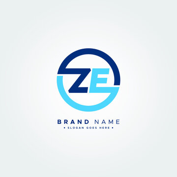 Initial Letter ZE Logo - Minimal Alphabet Logo