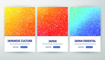 Japan Flyer Concepts. Vector Illustration of Outline Design. © anna_leni