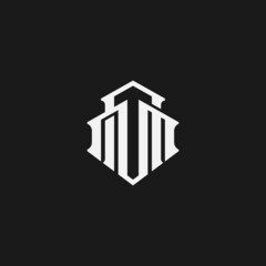 Initial MA AM M A Monogram Logo Template Vector Illustration Isolated in Black White Background