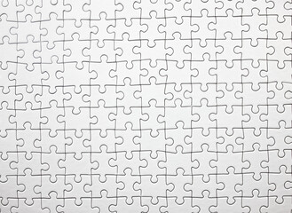 close-up empty white puzzle background with copy space