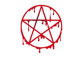 pentagram with blood drops