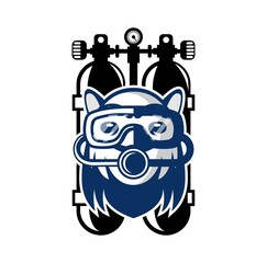 Beaver diver head design illustration vector eps format , suitable for your design needs, logo, illustration, animation, etc.