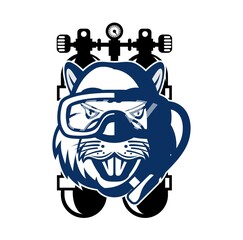 Beaver diver head design illustration vector eps format , suitable for your design needs, logo, illustration, animation, etc.